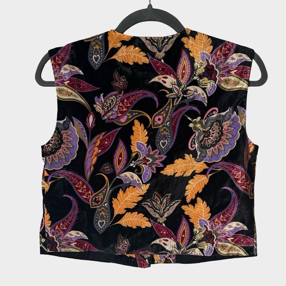 Julia Amory Blair Vest Top Velvet Noir Baroque Floral Size XS Boho Luxe - Picture 5 of 8